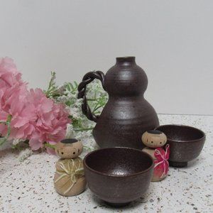 Vintage Japanese Sake,  Sake bottle and cups set ,